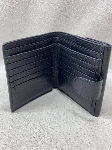 商品画像：2つ折り財布_インターロッキングG/レザー/BLK/無地/レディース// 8