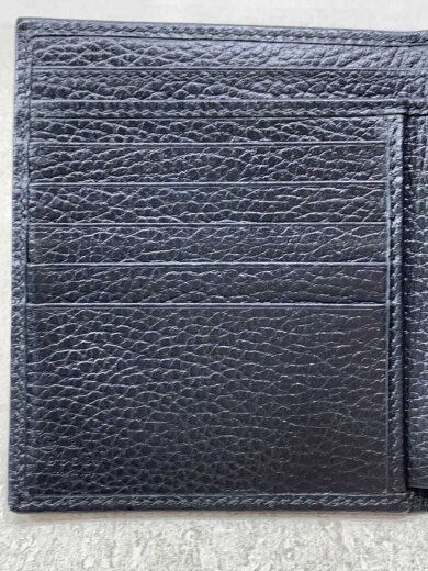 商品画像：2つ折り財布_インターロッキングG/レザー/BLK/無地/レディース 8