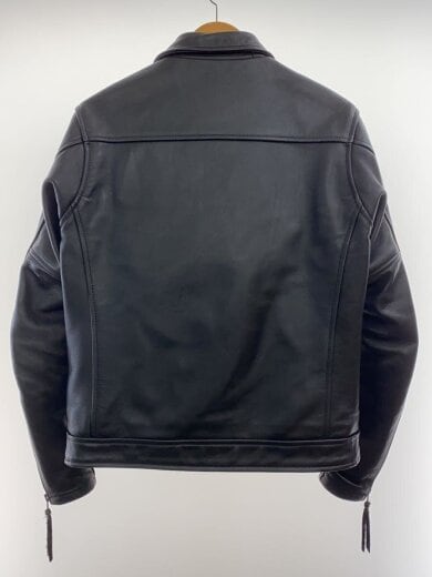 商品画像：シングルライダースジャケット/LL/牛革/BLK/無地/LHSTCR-343 2