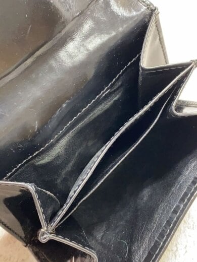 商品画像：2つ折り財布/エナメル/BLK/無地/レディース 5