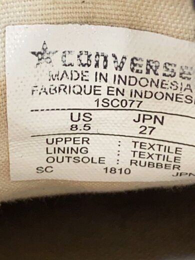 商品画像：ローカットスニーカー/27cm/BLK/1SC077 5