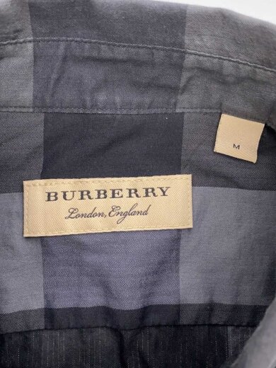 画像：BURBERRY LONDON半袖シャツ/M/コットン/BLK/チェック/4045843//3