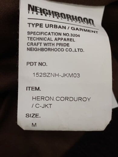 商品画像：ジャケット/M/コーデュロイ/BRW/152SZNH-JKM03/HERON CORDUROY/15AW 4