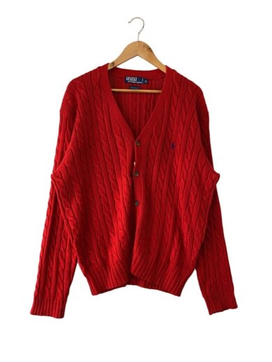 商品画像：カーディガン(厚手)/XL/コットン/RED// 1