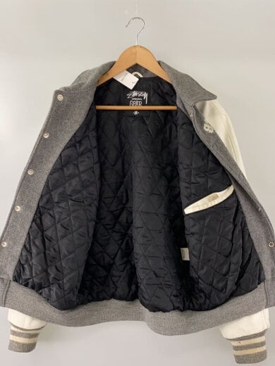 商品画像：ブルゾン/M/ウール/GRY/USA製/レザー部分状態考慮// 3