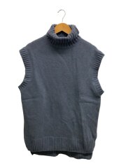 カシミヤ混ニットベスト(厚手)/M/ウール/GRY/無地/IH21-12-0002W