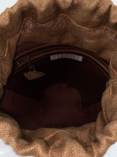 商品画像：リーフ型抜きバケットバッグ/ショルダーバッグ/レザー/BRW 6