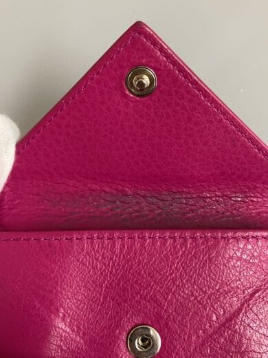 商品画像：ペーパーミニ/3つ折り財布/レザー/PNK/ヨゴレ使用感有/391446 7