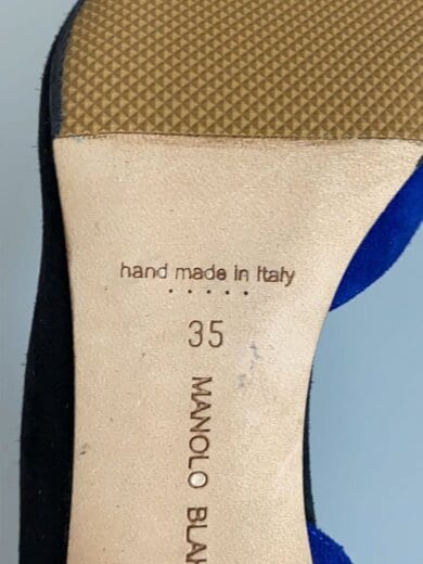 商品画像：ポインテッドトゥパンプス/ピンヒール/サイドオープン/35/BLK×BLU 5