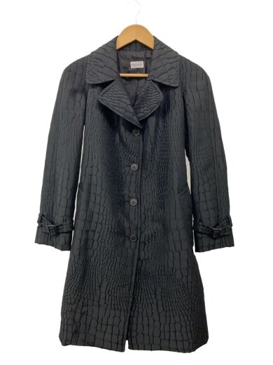 商品画像：クロコ柄刺繍コート/2/ポリエステル/BLK 1