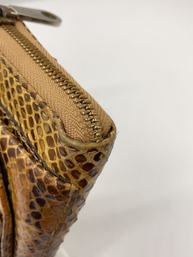 商品画像：リリィ/パイソンレザー/ラウンドジップ長財布/BRW/角スレ/コインヨゴレ 8