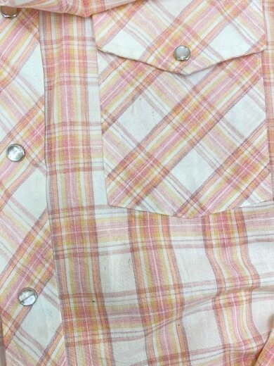 商品画像：STIR-UPS/70s-/襟芯/ウエスタンシャツ/長袖シャツ/M/スナップ/PNK/チェック 6