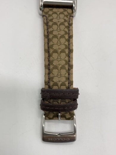 商品画像：クォーツ腕時計/スクエア/アナログ/ベルトキャンバス×レザー/SLV/BEG/レディース 9