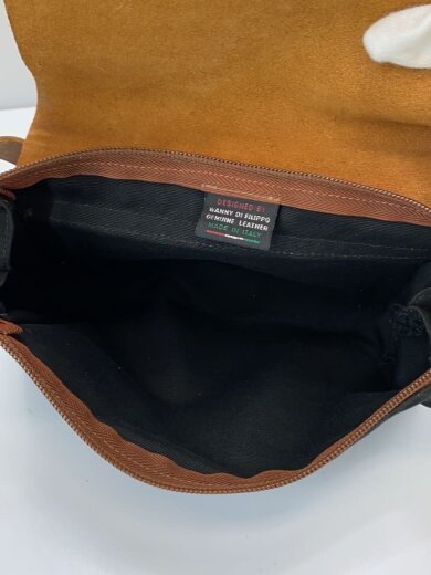 商品画像：ショルダーバッグ/キャンバス×レザー/BLK×BRW 6