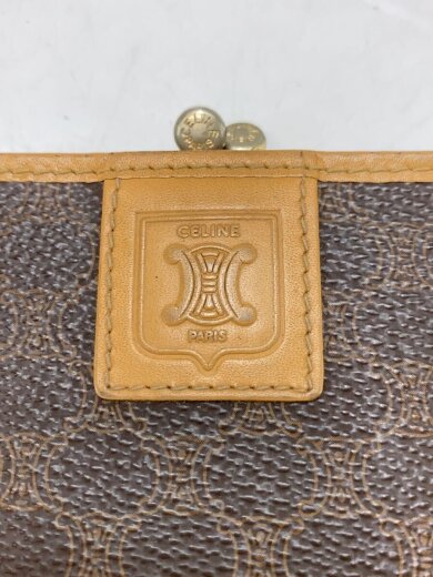 商品画像：二つ折り財布/マカダム柄/がま口/BRW/金具変色有/角スレ使用感 3