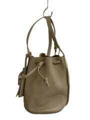 クロスボディバッグ/巾着ショルダーバッグ/レザー/GRY/54172300310