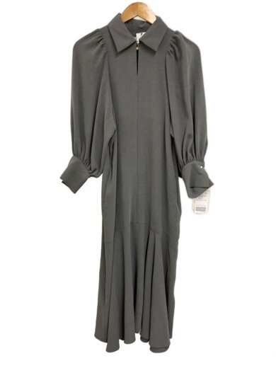 商品画像：26SS/&NAVYメランジツイルギャザーワンピース/38/GRY/26040900697010 1