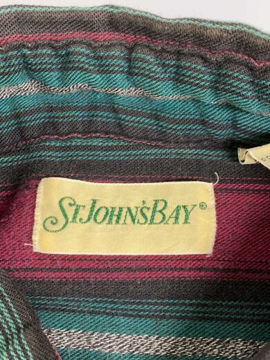 商品画像：90s/長袖シャツ/XL/コットン/GRN×BRD/ストライプ 3