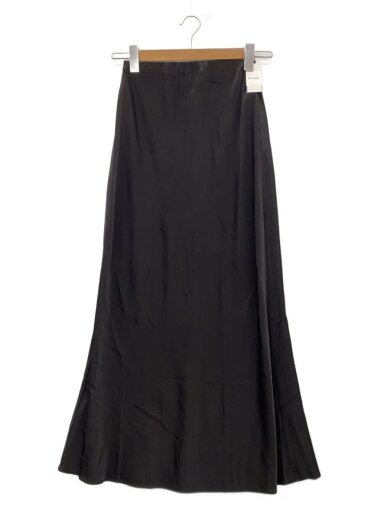 商品画像：satin straight flare skirt/スカート/1/ポリエステル/BLK/du240505// 1