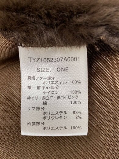 商品画像：25AW/ファー切替ショートスタンドジャケット/one/ポリエステル/BRW/TYZ1052307A0001 5