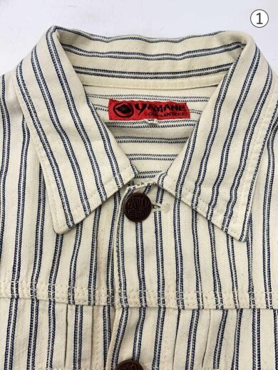 商品画像：カバーオール/38/コットン/WHT/ストライプ 8