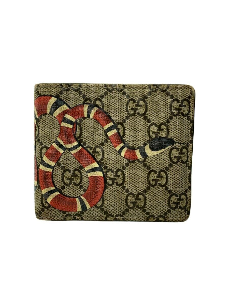 GUCCI / 2つ折り財布_GGスプリーム/PVC/BRW/メンズ
