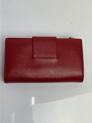 商品画像：長サイフ/レザー/レッド/無地/レディース 2