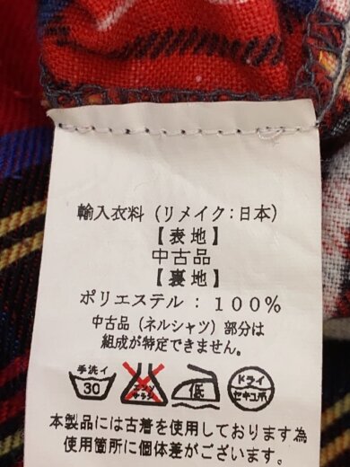 商品画像：長袖シャツ/--/ポリエステル/RED/チェック 4