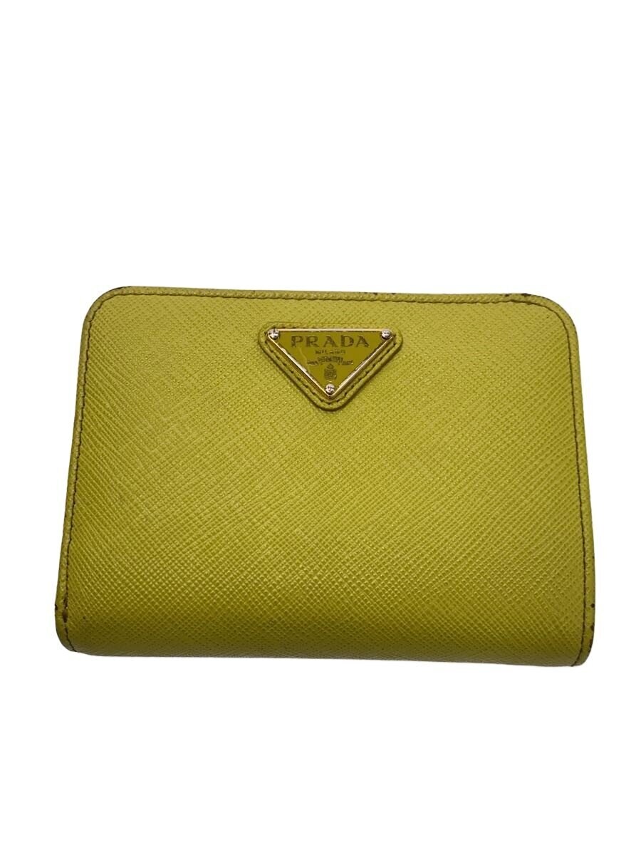 PRADA / 2つ折り財布/レザー/YLW/レディース/1ML018