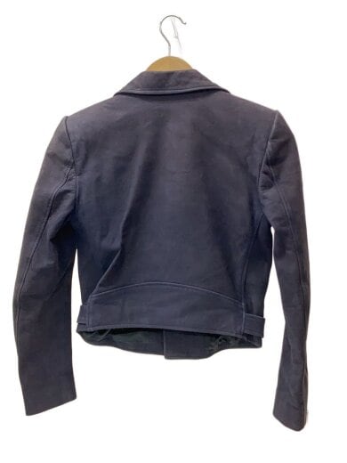 商品画像：ダブルライダースジャケット/--/レザー/NVY/無地 2
