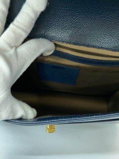 商品画像：ショルダーバッグ/レザー/NVY/無地/m4e-4403 6