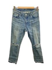 ストレートパンツ/2/クラッシュ加工/コットン/BEG/無地/SCW-005