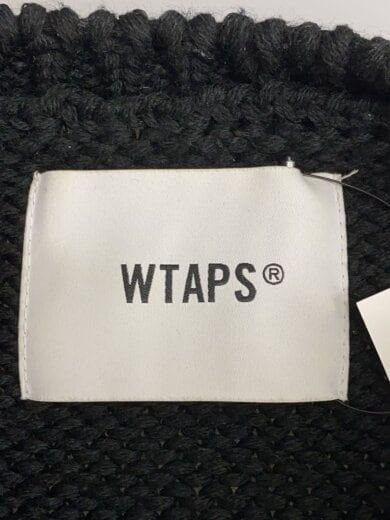 商品画像：ニット・セーター(厚手)/2/ポリエステル/BLK/無地/222MADT-KNM02 3