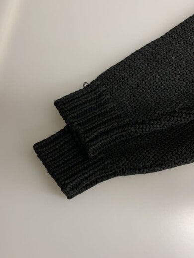 商品画像：ニット・セーター(厚手)/2/ポリエステル/BLK/無地/222MADT-KNM02 6