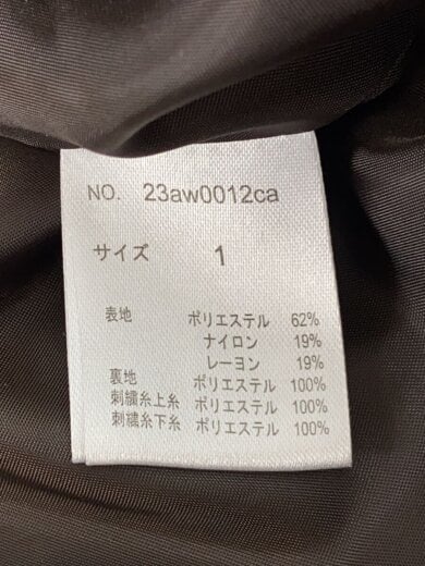 商品画像：ジャケット/1/ポリエステル/BRW/無地/23AW0012CA 4
