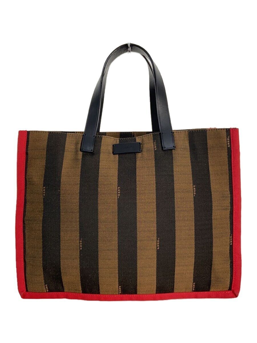FENDI / トートバッグ/キャンバス/ストライプ/ペカン