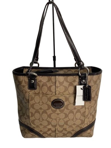 商品画像：トートバッグ_シグネチャー_ヘリテージ_ブラックレザー/キャンバス 1