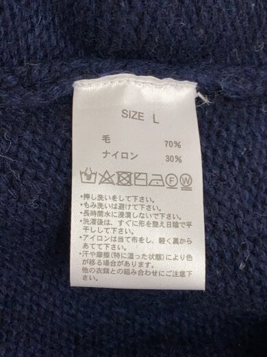 商品画像：ニット・セーター(厚手)/L/ウール/NVY 4
