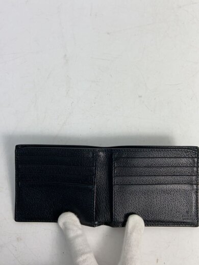 画像：GUCCI2つ折り財布_ウェブ_GGスプリーム/レザー/BLK/メンズ//4