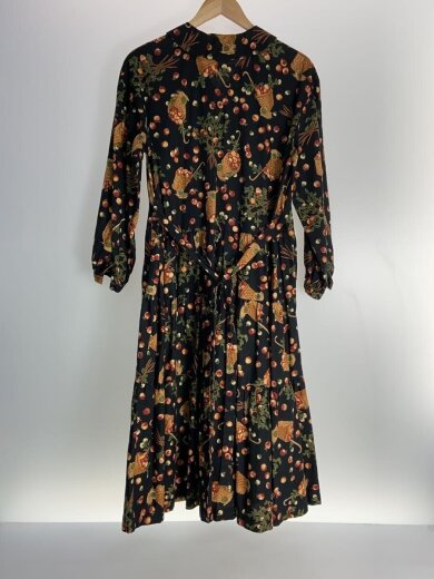 商品画像：田園詩/長袖ワンピース/M/コットン/BLK/総柄/368073-406 2
