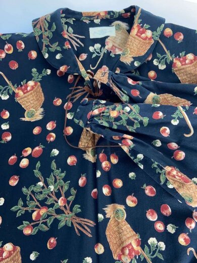 商品画像：田園詩/長袖ワンピース/M/コットン/BLK/総柄/368073-406 7