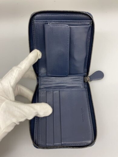 商品画像：2つ折り財布/レザー/NVY/メンズ 4