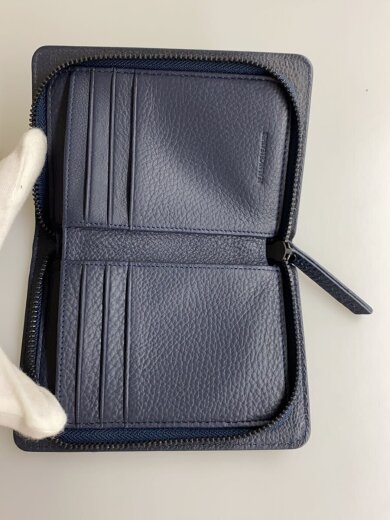 商品画像：2つ折り財布/レザー/NVY/無地/メンズ// 4