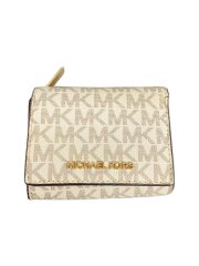 3つ折り財布/レザー/WHT/総柄/レディース/pm-2101