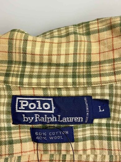 商品画像：90s/開襟/長袖シャツ/L/コットン/BEG/チェック/RN41381 3