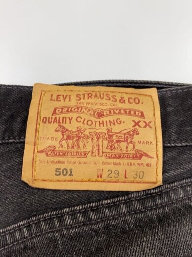 商品画像：ボトム/29/コットン/BLK/6501-0660/USA製/ボタン裏544 4