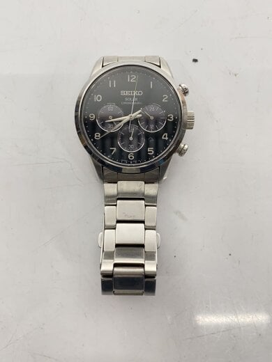 商品画像：ソーラー腕時計/アナログ/ステンレス/BLK/SLV/V175-0BJ0 6