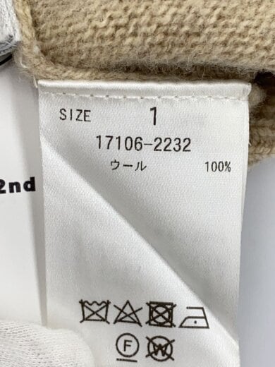 商品画像：24AW/広瀬すずコラボ/W FACE CENTER SLIT KNIT/1/ウール/BEG/17106-22 4