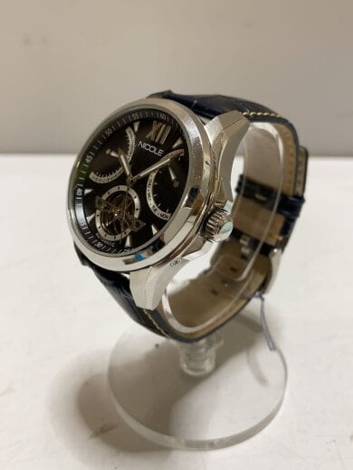 画像：NICOLE自動巻腕時計/アナログ/レザー/BLK/N90022