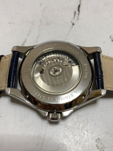 画像：NICOLE自動巻腕時計/アナログ/レザー/BLK/N90023